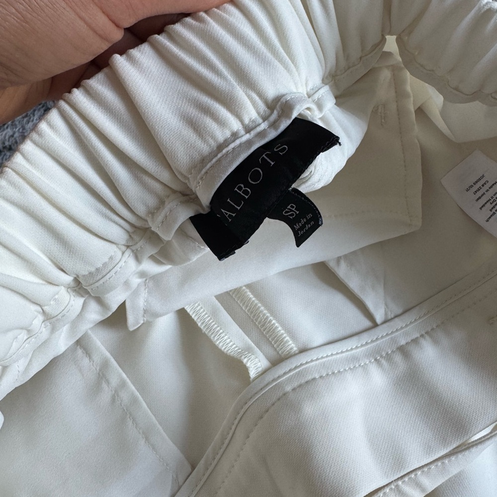 Talbots Cream Elastic Waist Pants - Picture 3 of 4